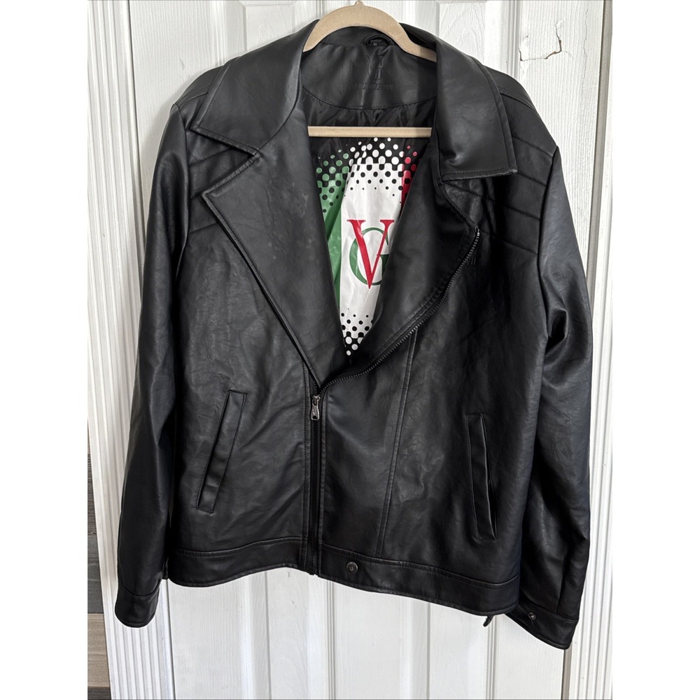 Men's XL VG World Collections Genuine Black Jacket - Pre Owned - Italia‎
